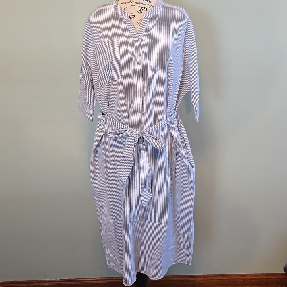 Blue striped dress